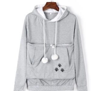 Gray Women’s Hooded Pet Carrier Sweatshirt
